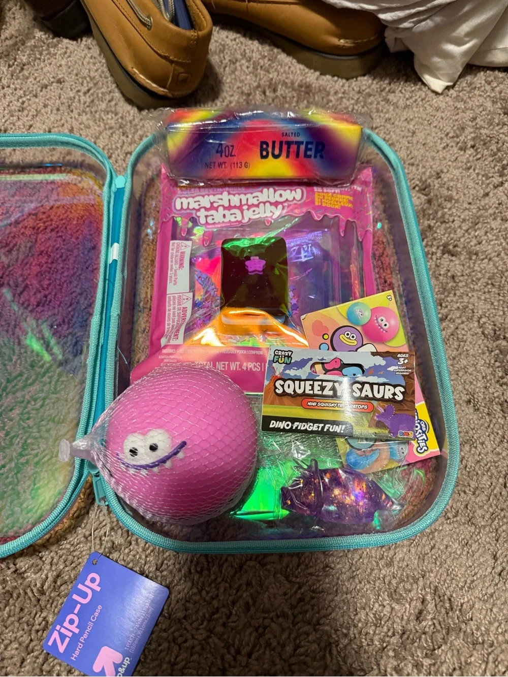Kids Squeezable Pink Fidget Ball - Fun Dino & Sensory Toys Set